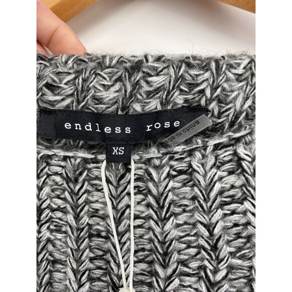 Anthropologie Endless Rose Women's Knit Sweater XS Black & White Acrylic Blend N - Picture 4 of 6